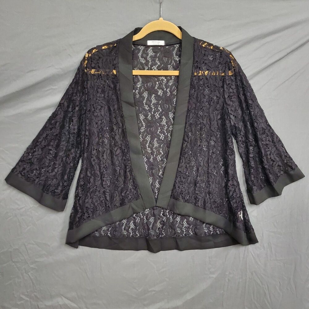 Meaneor Womens Open Front Lace Cardigan Floral Casual Tops Size Medium